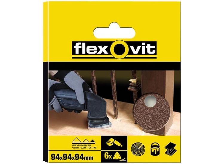 Flexovit Delta Hook &amp; Loop Sanding Sheet 94mm