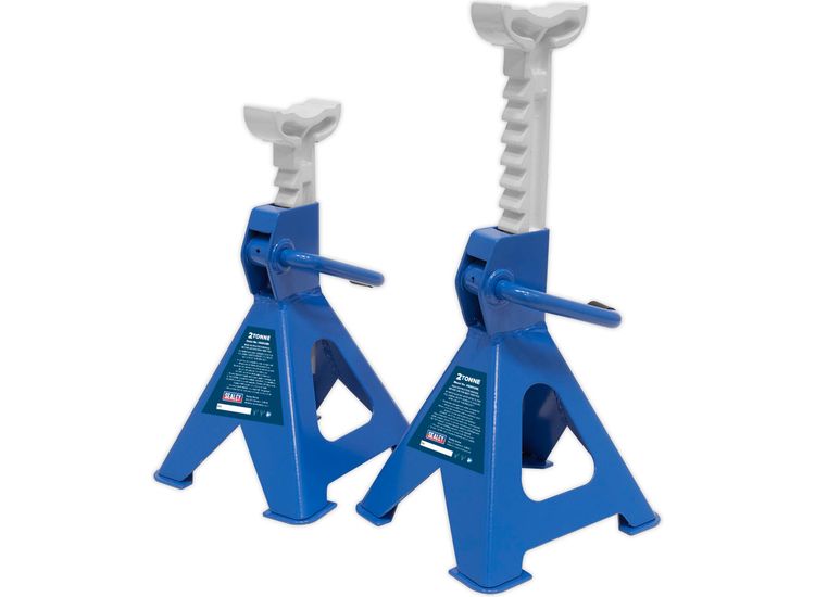 Sealey VS2002BL Axle Stands (Pair) 2tonne Capacity per Stand Ratchet Type - Blue