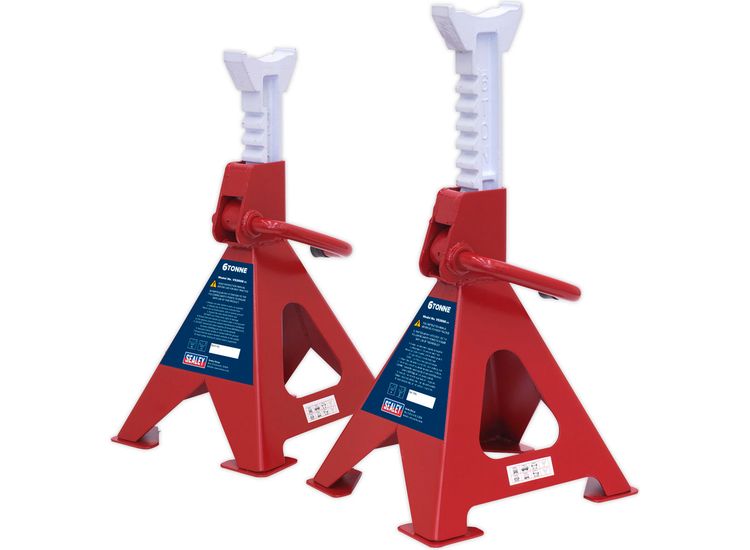 Sealey VS2006 Axle Stands (Pair) 6tonne Capacity per Stand Ratchet Type