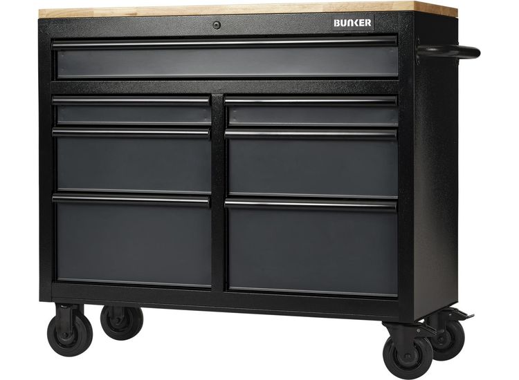 Draper 27207 BUNKER&amp;#174; 7 Drawer Workbench Roller Tool Cabinet, 41", Grey