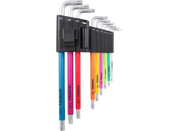 Faithfull Multicoloured Star Key Set, 9 Piece