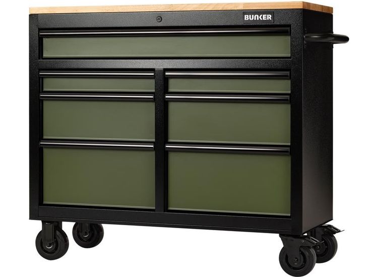 Draper 27209 BUNKER&amp;#174; 7 Drawer Workbench Roller Tool Cabinet, 41", Green