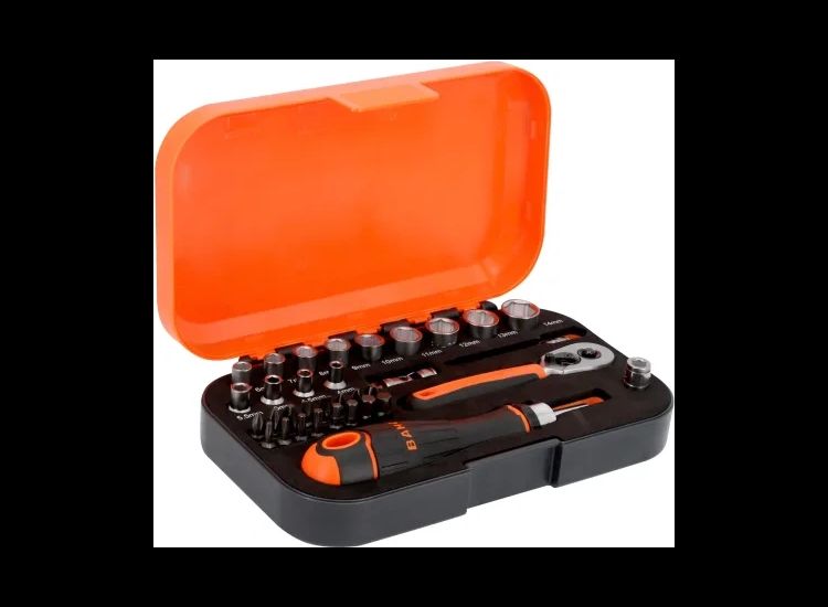 Bahco S34MC8H 1/4in Drive Socket &amp; Bit Set, 34 Piece