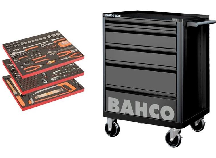 Bahco BASIC Tool Trolley General Purpose Tool Kit, 158 Piece