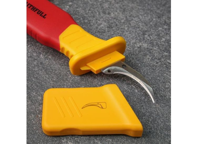 Faithfull VDE Stripping Knife with Sickle Blade 205mm
