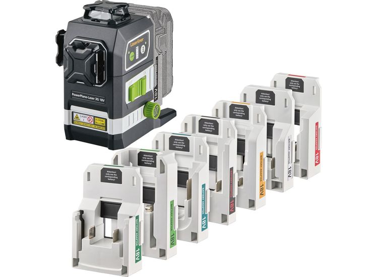 Draper 32168 Laserliner 036.380-1 PowerPlane-Laser 3G Multi-18V Set Three-Dimensional Green Laser
