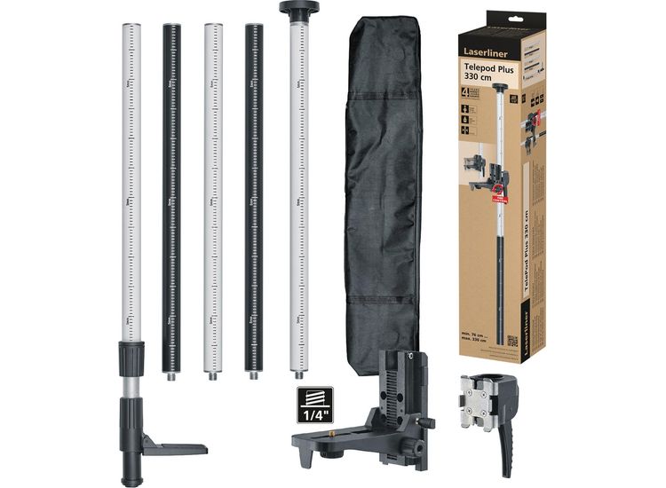 Draper 32179 Laserliner 090.122E TelePod Plus Telescopic Tripod, 330cm