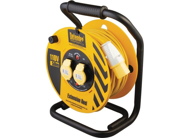 Draper 35113 Defender E86500 110V Industrial Cable Reel, 50m