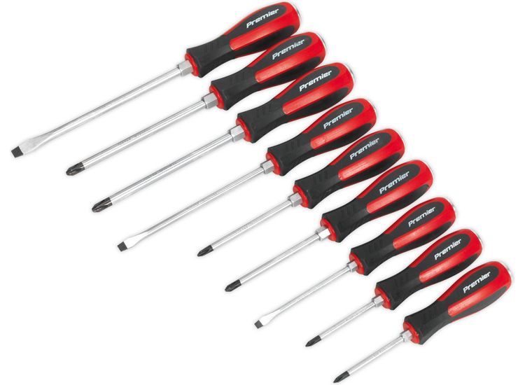 Sealey AK4934 Screwdriver Set 9pc Hammer-Thru