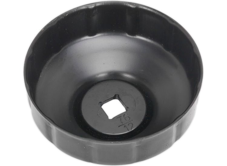 Sealey VS7006.V2-07 Oil Filter Cap Wrench &amp;#8709;76mm x 12 Flutes