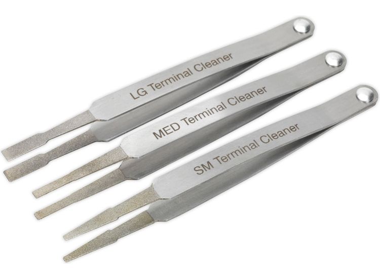 Sealey VS9202 Terminal Cleaner Set 3pc - Diamond Grip