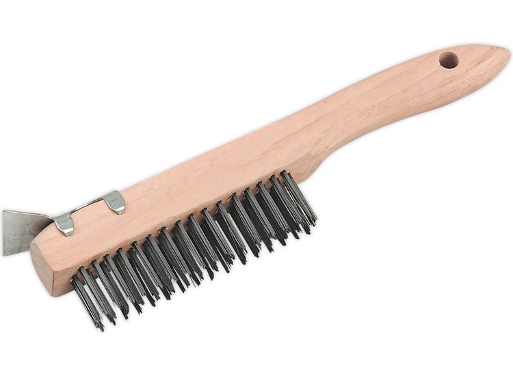 Sealey WB03 Wire Brush with Steel Fill &amp; Scraper 260mm