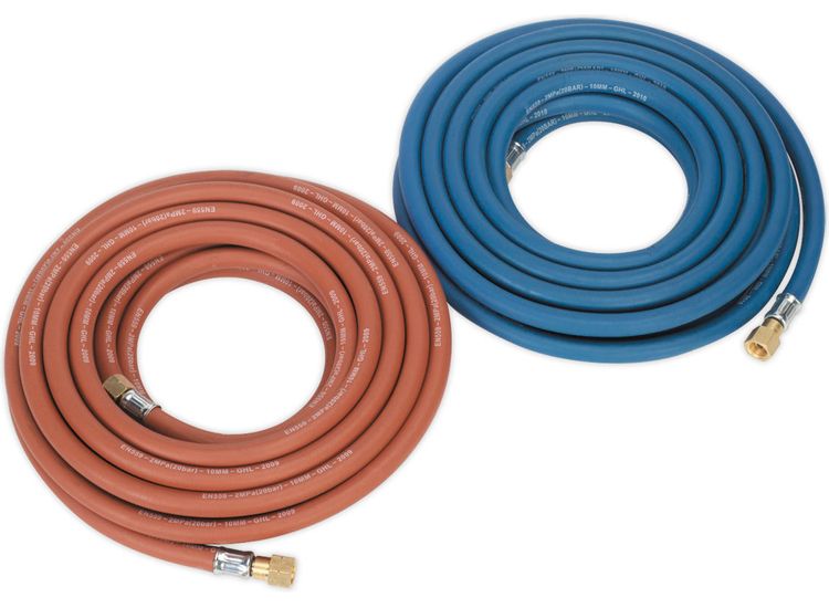 Sealey WH10 Welding Hose Set Oxyacetylene EN ISO 3821 10m