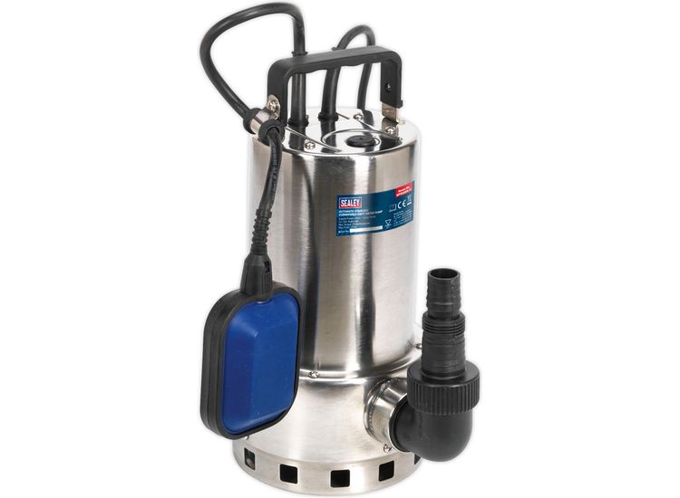 Sealey WPS225A Submersible Stainless Water Pump Automatic Dirty Water 225ltr/min 230V