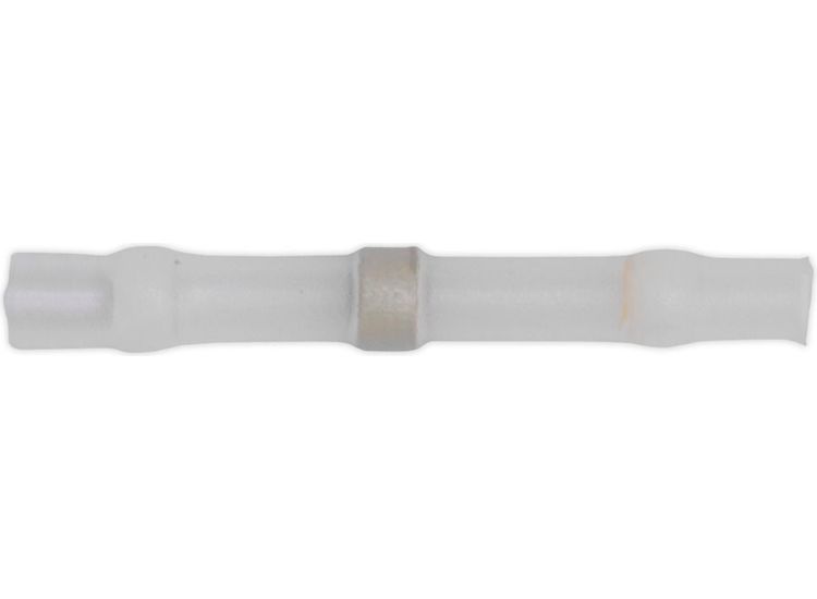 Sealey WTSSB25 Heat Shrink Butt Connector Solder Terminal 24-22 AWG White Pack of 25
