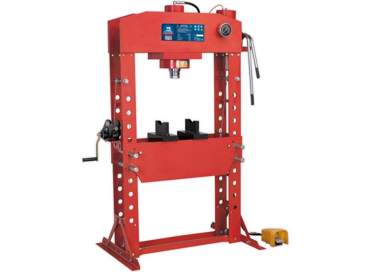 Sealey YK759FAH Air/Hydraulic Press 75tonne Floor Type with Foot Pedal