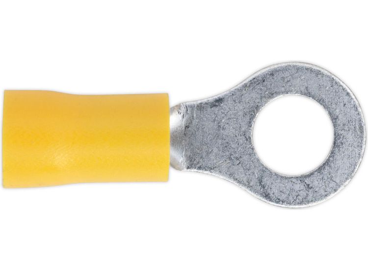 Sealey YT19 Easy-Entry Ring Terminal &amp;#8709;6.4mm (1/4") Yellow Pack of 100