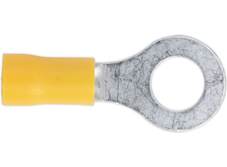 Sealey YT20 Easy-Entry Ring Terminal &amp;#8709;8.4mm (5/16") Yellow Pack of 100