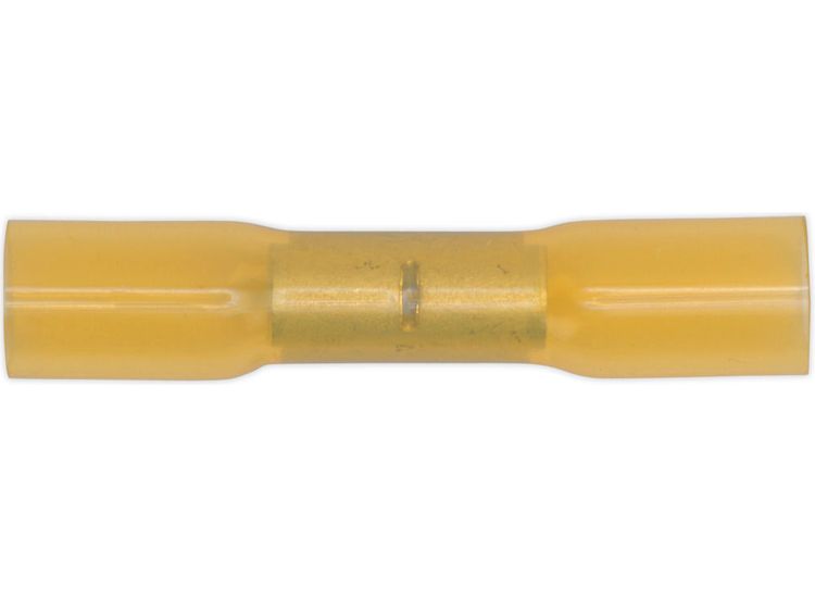 Sealey YTSB50 Heat Shrink Butt Connector Terminal &amp;#8709;6.8mm Yellow Pack of 50