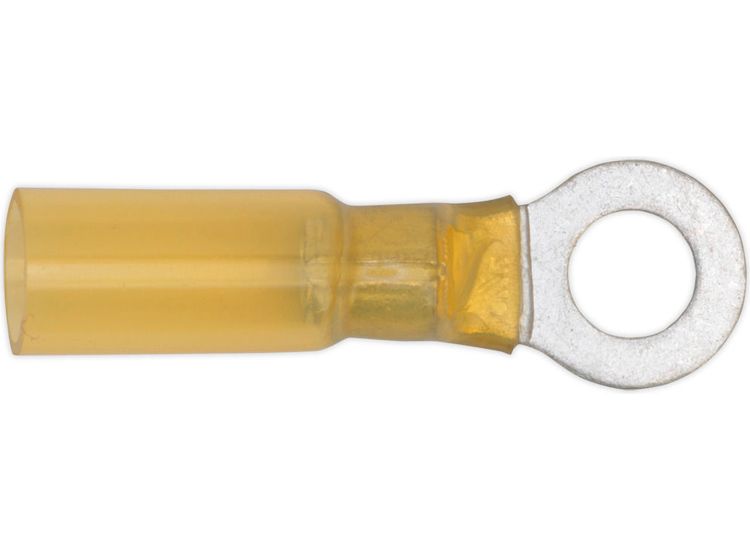 Sealey YTSR2564 Heat Shrink Ring Terminal &amp;#8709;6.4mm Yellow Pack of 25