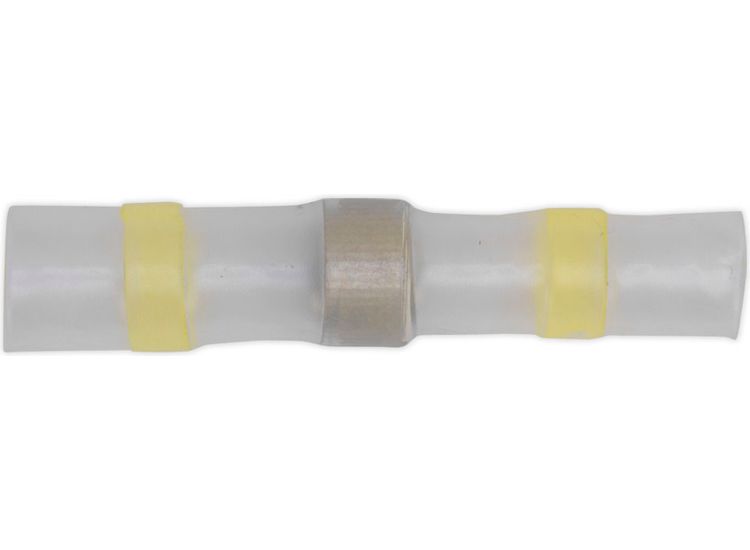 Sealey YTSSB25 Heat Shrink Butt Connector Solder Terminal 12-10 AWG Yellow Pack of 25