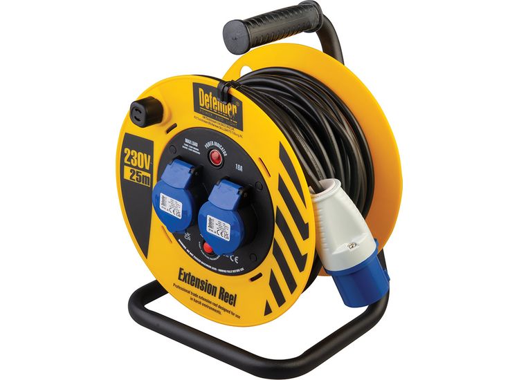 Defender 1.5mm 25M Light Industrial Cable Reel 240V