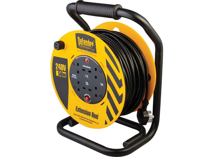 Defender 1.25mm 50M Industrial Trade Cable Reel 240V
