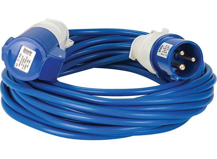 Defender 14M Extension Lead - 16A 2.5mm Cable - Blue 230V