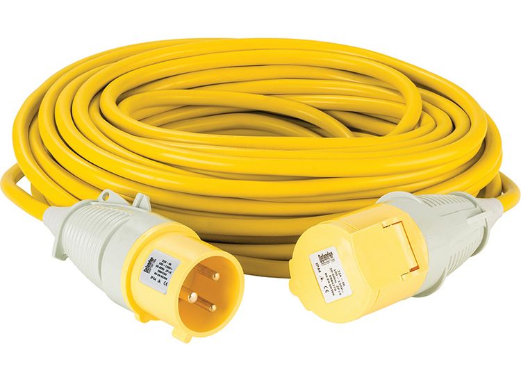 Defender 25M Extension Lead - 32A 4mm Cable - Yellow 110V
