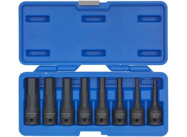 Sealey AK5601 Impact Hex Socket Bit Set 8pc 1/2"Sq Drive