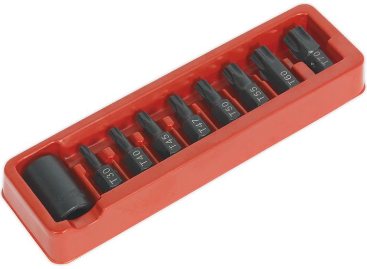 Sealey AK5610 Impact TRX-Star* Bit &amp; Holder Set 9pc 1/2"Sq Drive