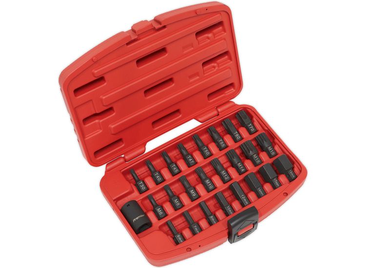 Sealey AK5612 Impact TRX-Star*/Hex/Spline Bit Set 25pc 1/2"Sq Drive